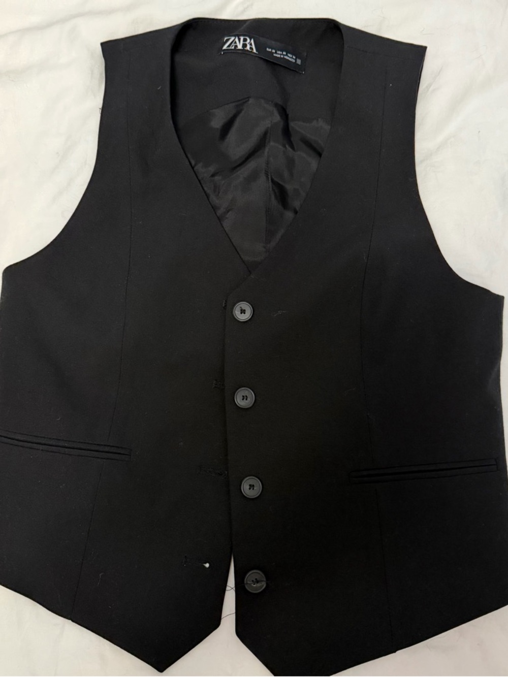 ZARA never worn Black Button Front Vest